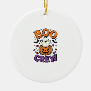 Boo Crew Süße Geist-Kürbis Halloween-Shirt-Design Keramik Ornament