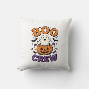 Boo Crew Süße Geist-Kürbis Halloween-Shirt-Design Kissen