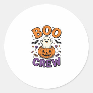 Boo Crew Süße Geist-Kürbis Halloween-Shirt-Design Runder Aufkleber