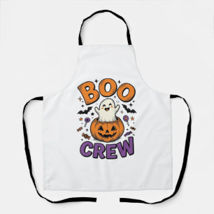 Boo Crew Süße Geist-Kürbis Halloween-Shirt Design Schürze