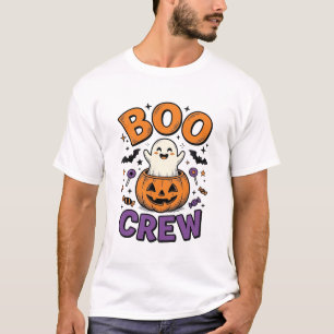 Boo Crew Süße Geist-Kürbis Halloween-Shirt Design T-Shirt
