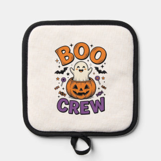 Boo Crew Süße Geist-Kürbis Halloween-Shirt-Design Topflappen