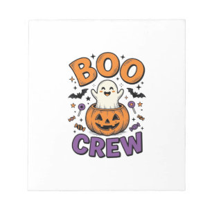 Boo Crew Süße Geister-Kürbis Halloween-Shirt Desig Notizblock