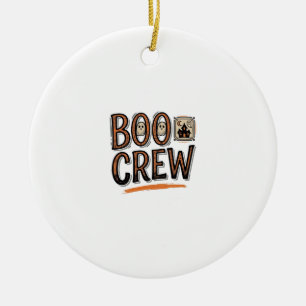 Boo Crew Vintage Halloween Gravur Shirt Design_ Keramik Ornament