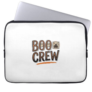 Boo Crew Vintage Halloween Gravur Shirt Design_ Laptopschutzhülle