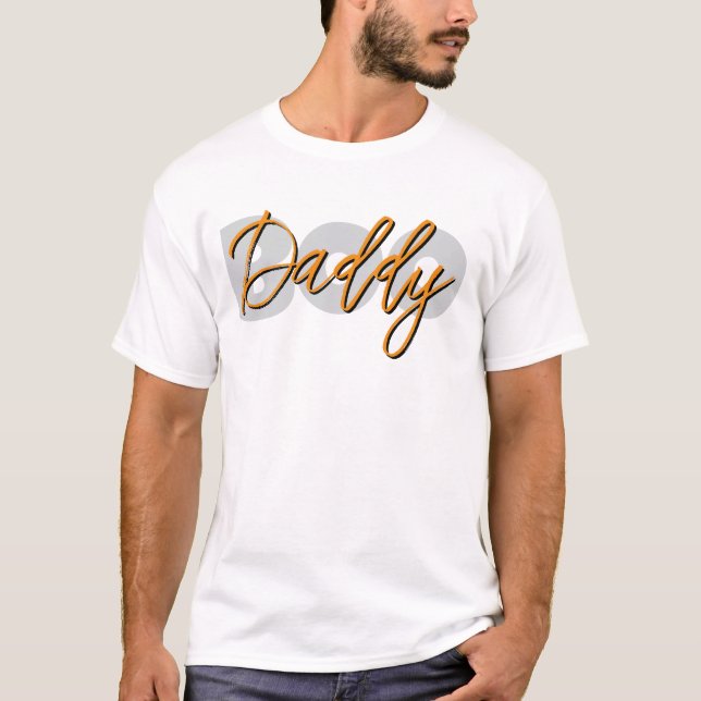 Boo Daddy Orange Gray Typografy Halloween T - Shir T-Shirt (Vorderseite)
