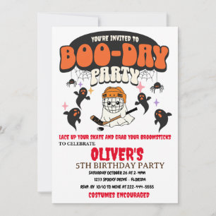 BOO-DAY PARTY HALLOWEEN GHOST HOCKEY EINLADUNG