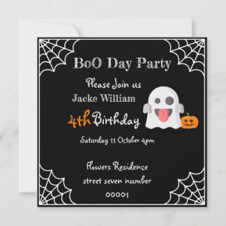 BOO DAY PARTY Kindergeburtstag Einladung