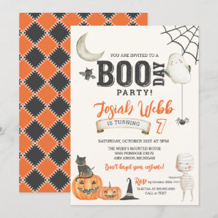 BOO-DAY Party Spooky Kinder Halloween Geburtstag Einladung