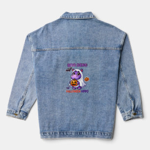 Boo Deng Das Halloween Hippo Niedlich Bouncy Pig C Jeansjacke