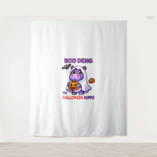 Boo Deng Das Halloween Hippo Niedlich Bouncy Pig C Wandteppich