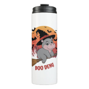 Boo Deng Hippo Halloween Moo Deng Baby Hippo Long Thermosbecher