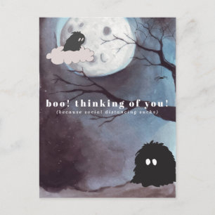 Boo! Denken Sie Niedlich Halloween Postkarte