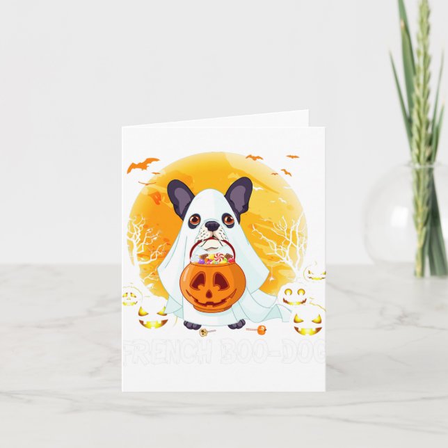 Boo Dog Frenchie French Bulldog Boo Halloween Spaß Karte (Vorderseite)