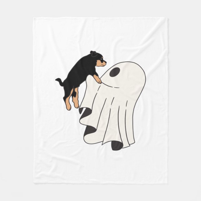 Boo Dog Halloween Hund Spooky Fleecedecke (Vorderseite)