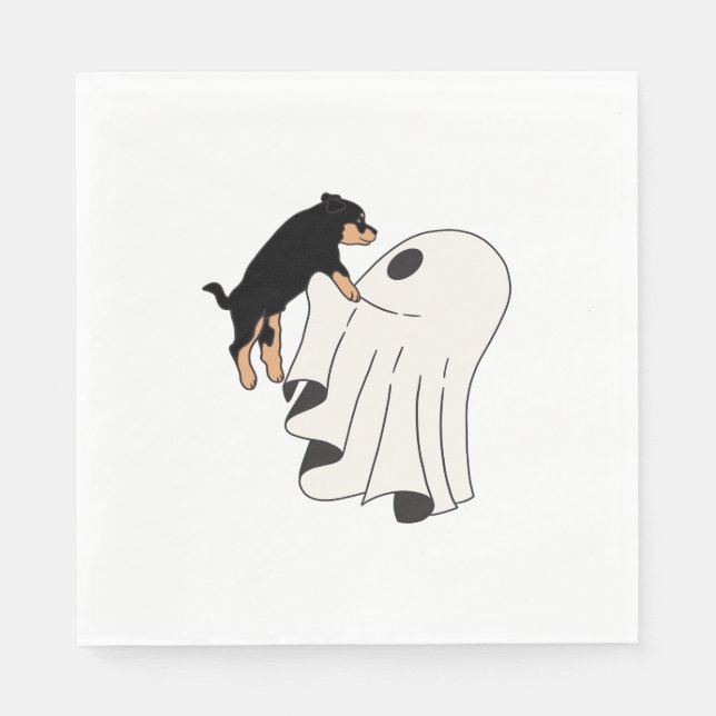 Boo Dog Halloween Hund Spooky Serviette (Vorderseite)