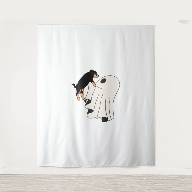 Boo Dog Halloween Hund Spooky Wandteppich (Vorderseite)