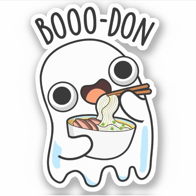 Boo-don Funny Ghost Udon Pun Aufkleber (Vorderseite)