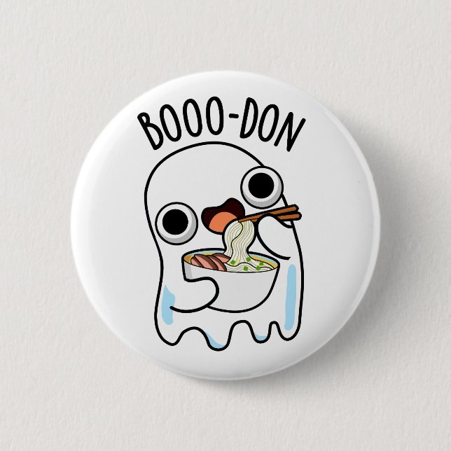 Boo-don Funny Ghost Udon Pun Button (Vorderseite)
