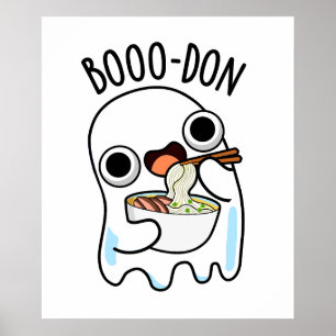 Boo-don Funny Ghost Udon Pun Poster