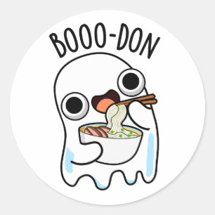 Boo-don Funny Ghost Udon Pun Runder Aufkleber