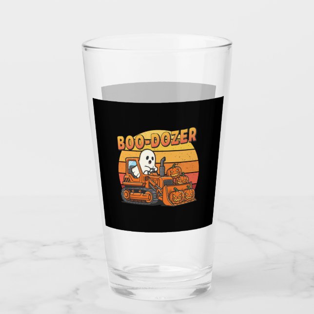 Boo Dozer Ghost Funny Halloween Glas (Vorderseite)