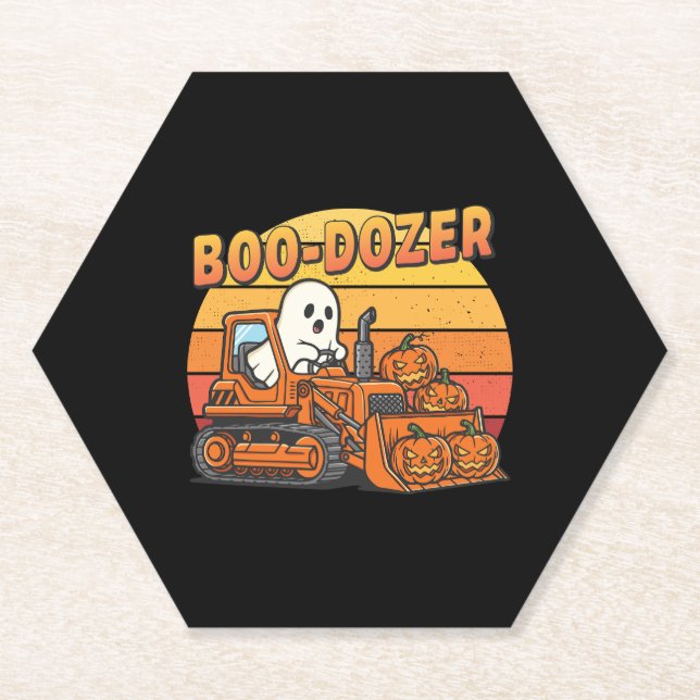 Boo Dozer Ghost Funny Halloween Untersetzer (Vorderseite)