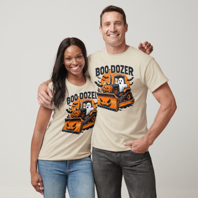 Boo-Dozer Halloween Baughost Pumpkin T-Shirt (Unisex)