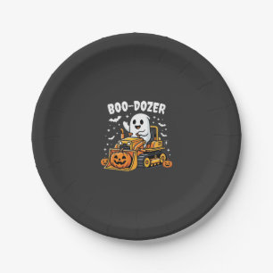 Boo Dozer Halloween Geist Bulldozer_1 Pappteller