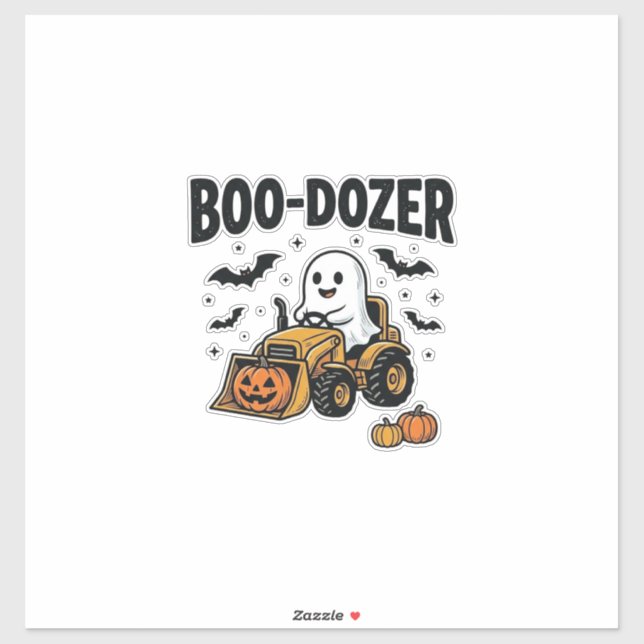 Boo-Dozer Halloween-Geist-Bulldozer-Design_1 Aufkleber (Blatt)