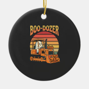 Boo-Dozer Halloween-Geist-Kürbis-Bulldozer Keramik Ornament
