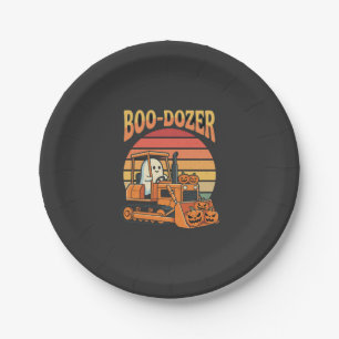 Boo-Dozer Halloween-Geist-Kürbis-Bulldozer Pappteller