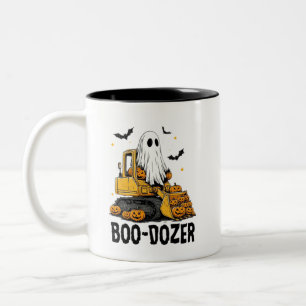 Boo-Dozer Halloween-Geist und Kürbis Cartoon-Tasse Zweifarbige Tasse