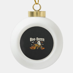Boo-Dozer Halloween-Geister-Bulldozer-Design_1 Keramik Kugel-Ornament