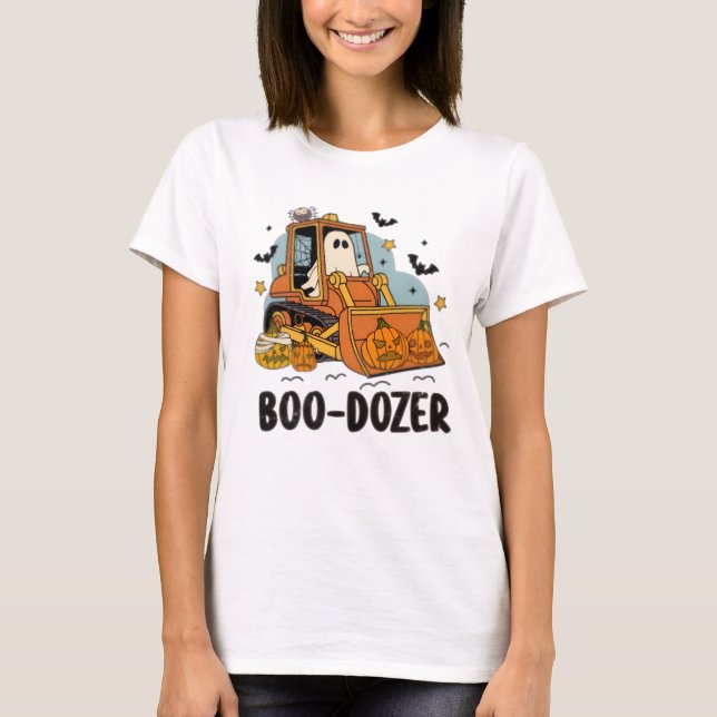 Boo-Dozer Halloween Ghost und Pumpkin-T - Shirt (Vorderseite)