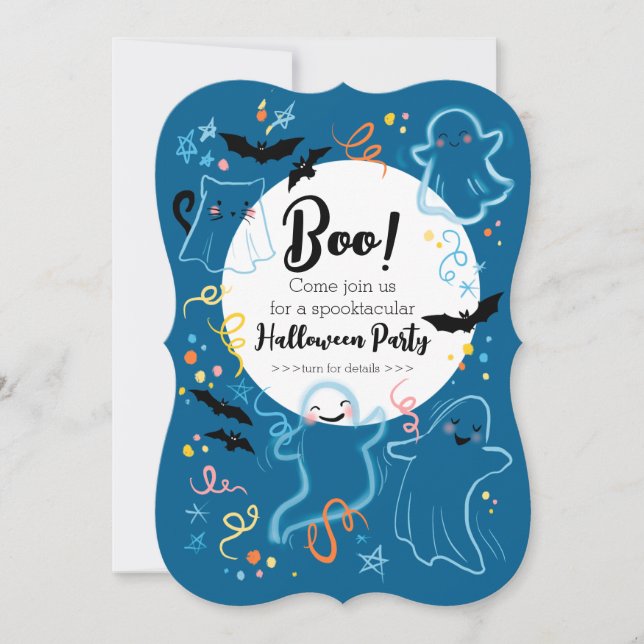 Boo! Einladung von Kid zum Halloween-Party (Vorderseite)