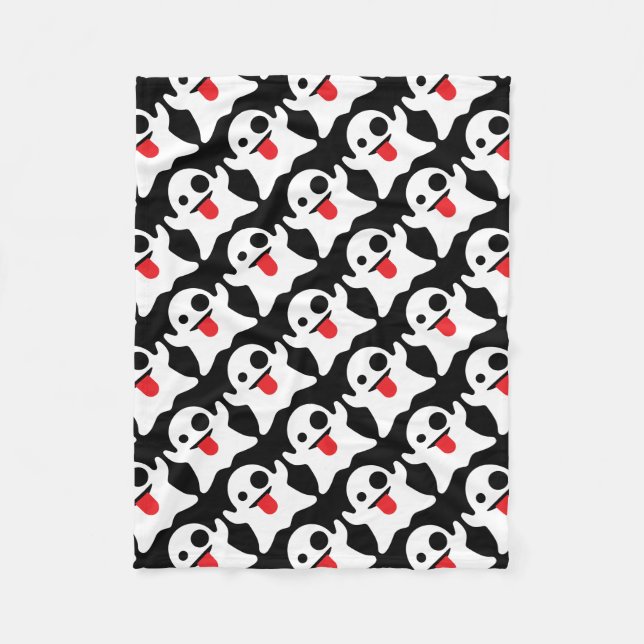 Boo Emoji Geist Fleecedecke (Vorderseite)