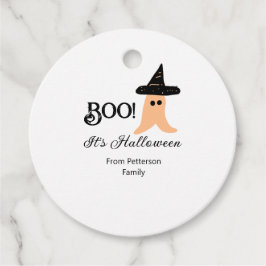 Boo es ist Halloween vom orangefarbenen Geist Geschenkanhänger