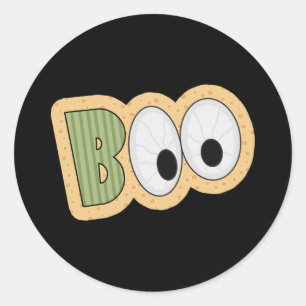 BOO Eyeballs Halloween Art Runder Aufkleber