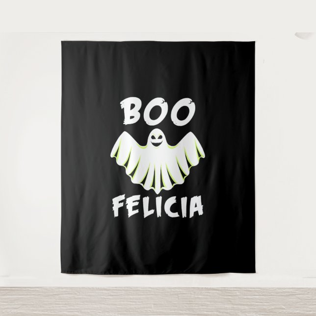 Boo Felicia Halloween Design Wandteppich (Vorderseite)