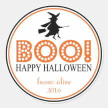Boo! Fliegende Hexe (schwarz / orange)