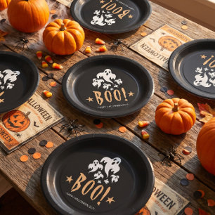 Boo Frohes Halloween Personalisiert Pappteller