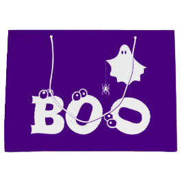 Boo Funny Halloween Ghost Spider Eyeballs Lila Große Geschenktüte
