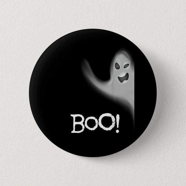 Boo Funny Hiding Peekabo Beängstigend Halloween Button (Vorderseite)