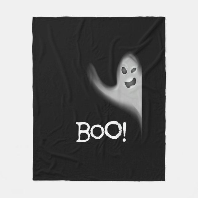 Boo Funny Hiding Peekabo Beängstigend Halloween Fleecedecke (Vorderseite)