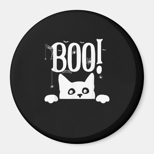 Boo! Funny Hiding Peekabo Beängstigend Halloween Magnet (Vorne)