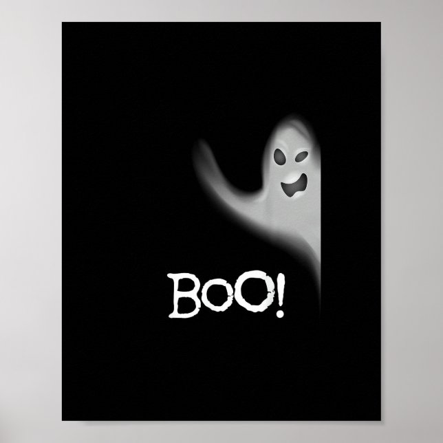 Boo Funny Hiding Peekabo Beängstigend Halloween Poster (Vorne)