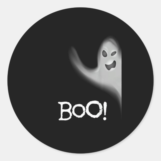 Boo Funny Hiding Peekabo Beängstigend Halloween Runder Aufkleber (Vorderseite)