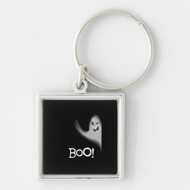Boo Funny Hiding Peekabo Beängstigend Halloween Schlüsselanhänger (Vorne)