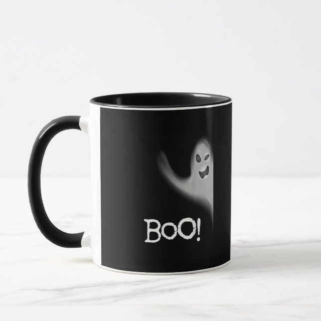 Boo Funny Hiding Peekabo Beängstigend Halloween Tasse (Links)